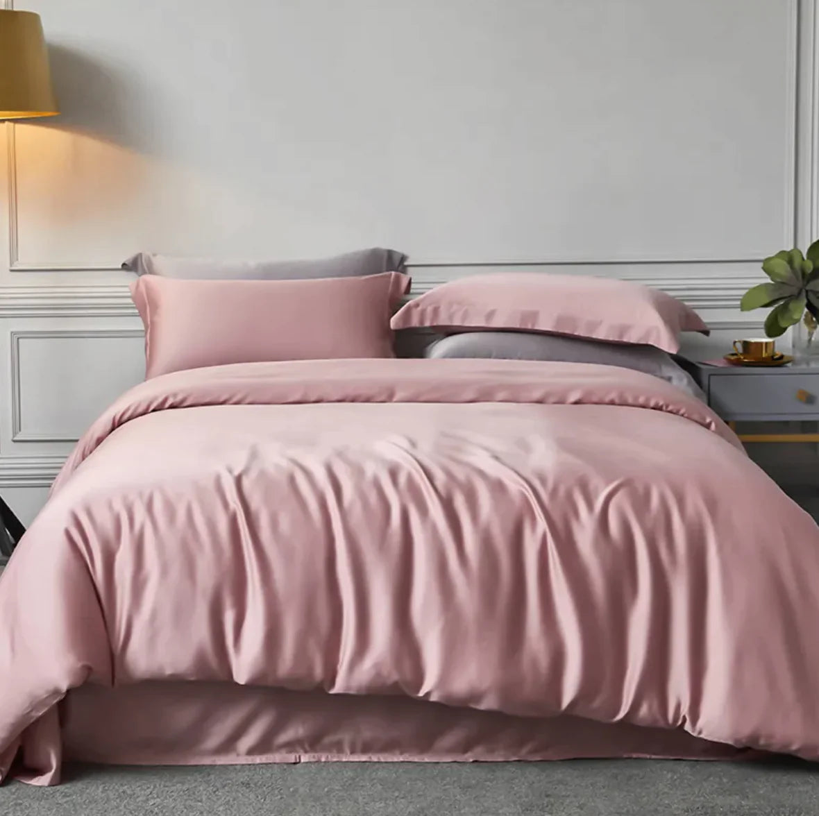 Double-Sided Solid Color Bedding Set