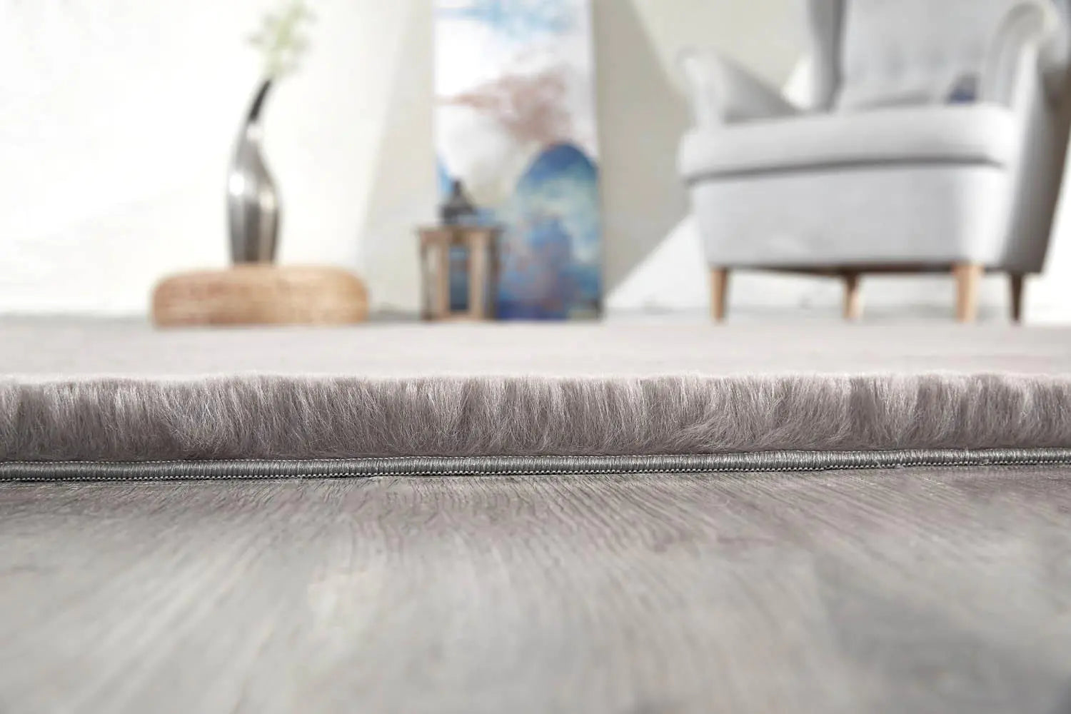 Living Room Fur Carpet 120x180 Anthracite